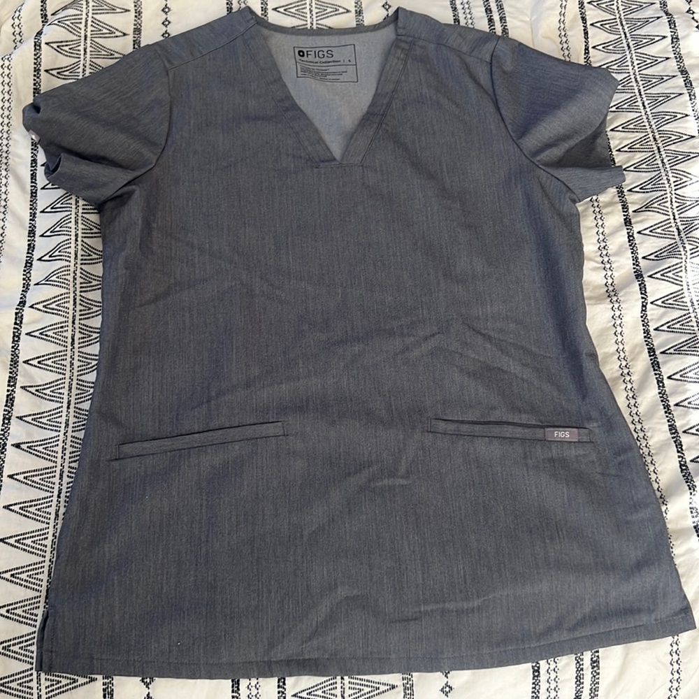 Figs Scrub Top Graphite Size Small